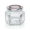 Leifheit 3209 jampot zeshoekig 106 ml glas zilver