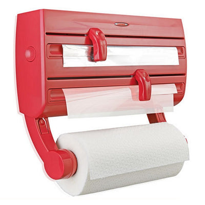 Leifheit leifheit 25776 parat f2 wandmodel rollenhouder 3 rollen rood