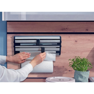 Leifheit rollenhouder parat royal - zwart rvs