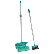 Leifheit mariaset stoffer en blik met lange steel - incl. gesloten blik - handveger - turquoise - grijs - afbeelding 1