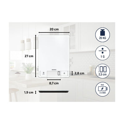 Leifheit soehnle keukenweegschaal page profi 300 - digitaal - 1 gram nauwkeurig - tot 20 kg - wit