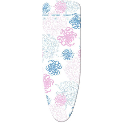 Leifheit strijkplankhoes cotton classic m - 125 x 40 cm strijkvlak - 3 mm dikke molton - roze - wit - blauw