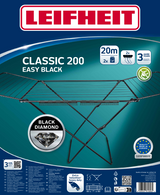 Leifheit classic droogrek - 200 easy - 20 mtr drooglengte - zwart - afbeelding 1