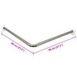 RIDDER RIDDER Hoekdouchegordijnstang 80x80x2,5 cm chroom - afbeelding 2