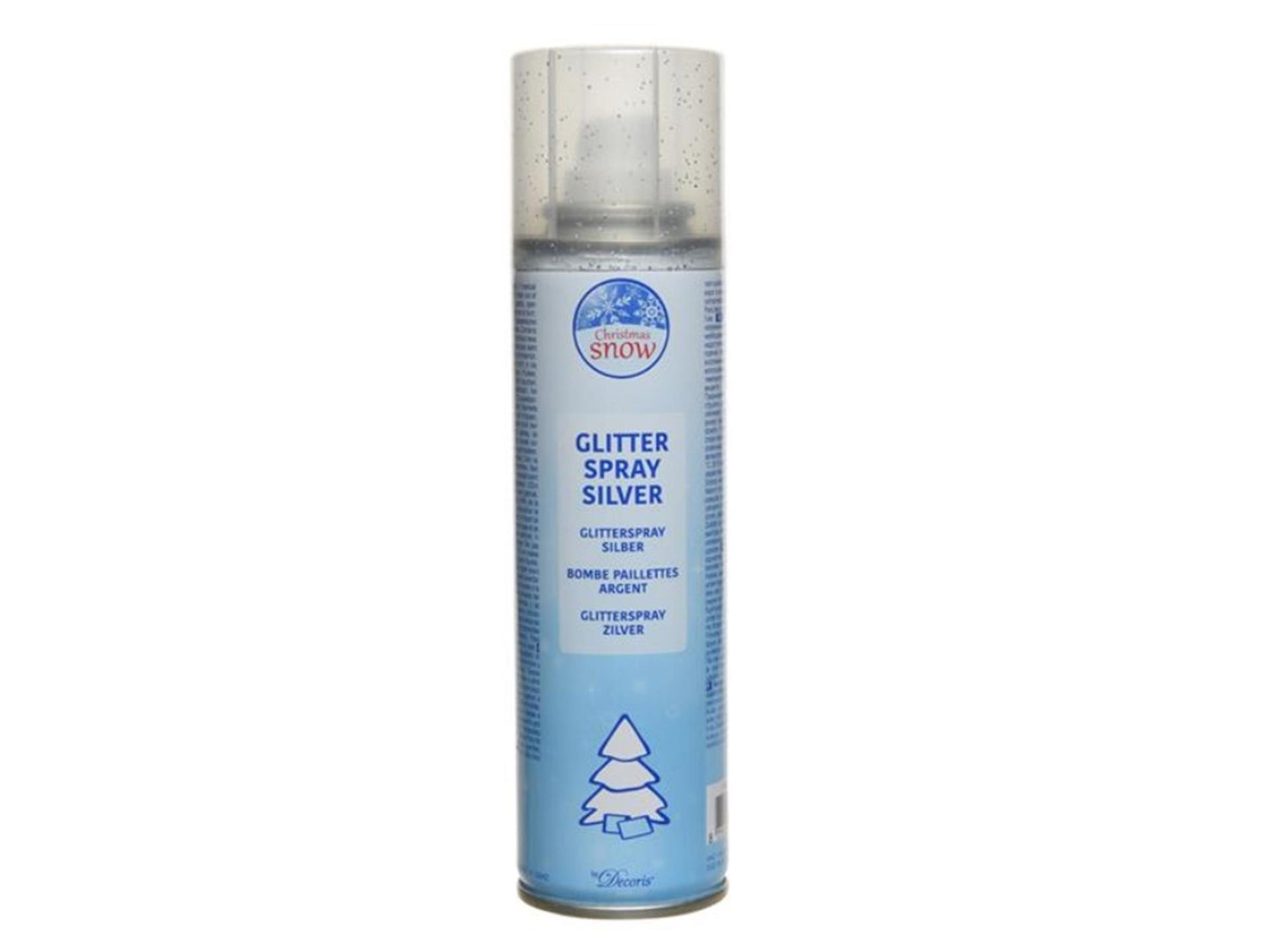 Decoris glitterspray decoratie 100ml zilver