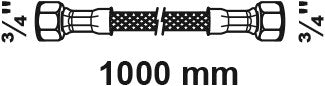 Kirchhoff flexibele slang 1000 mm, 3 4 it x 3 4 it - 98628725