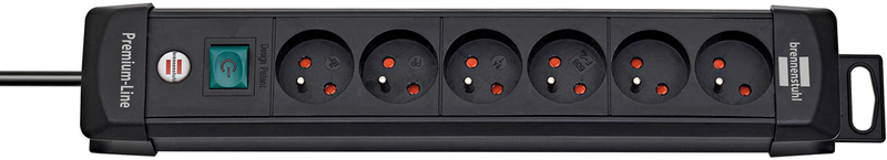 Brennenstuhl premium-line stekkerdoos | 6-voudig | zwart | 3m h05vv-f 3g1,5 | fr be - 1951164100