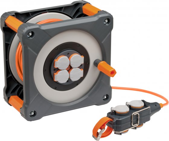 Brennenstuhl professionalline kabelhaspel met powerblock kc 3210 ip44 33+5m h07bq-f3g2,5 - 9212380200