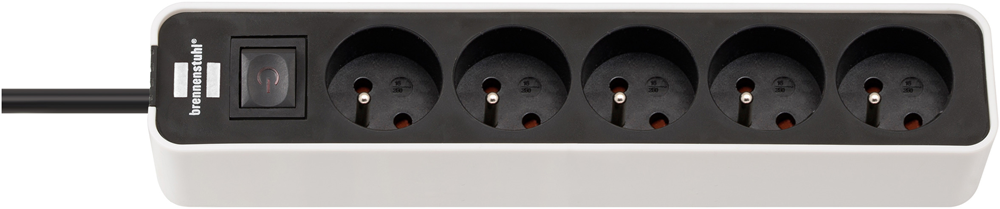 Brennenstuhl ecolor stekkerdoos | 5-voudig | wit zwart | 3m h05vv-f 3g1,5 | fr be - 1153254320