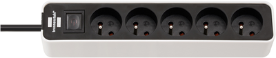 Brennenstuhl ecolor stekkerdoos | 5-voudig | wit zwart | 3m h05vv-f 3g1,5 | fr be - 1153254320