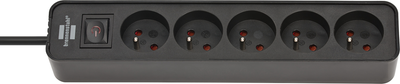 Brennenstuhl ecolor stekkerdoos | 5-voudig | zwart | 3m h05vv-f 3g1,5 | fr be - 1153254300