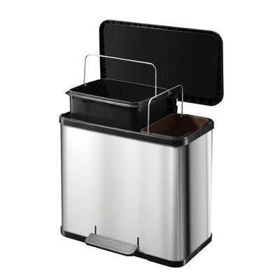 Hailo öko duo plus l prullenbak - 17l + 9l - rvs