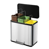 Hailo 0633-220 öko trio plus l pedaalemmer 3x9l zilver zwart - afbeelding 2