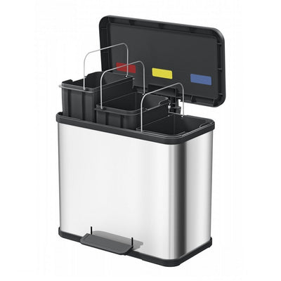 Hailo öko trio plus prullenbak - 3 x 9l - zwart