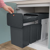 Hailo 0310-300 ecoline design trio l inbouwafvalemmer 3x10l zwart