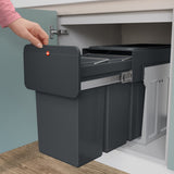 Hailo 0310-300 ecoline design trio l inbouwafvalemmer 3x10l zwart - afbeelding 5