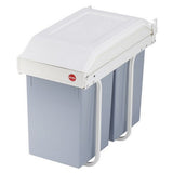 Hailo 3659-001 multi-box duo l inbouw afvalbak 2x14l wit zilver - afbeelding 1