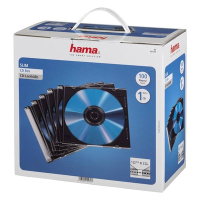 Hama cd slim box 100 stuks zwart transpant