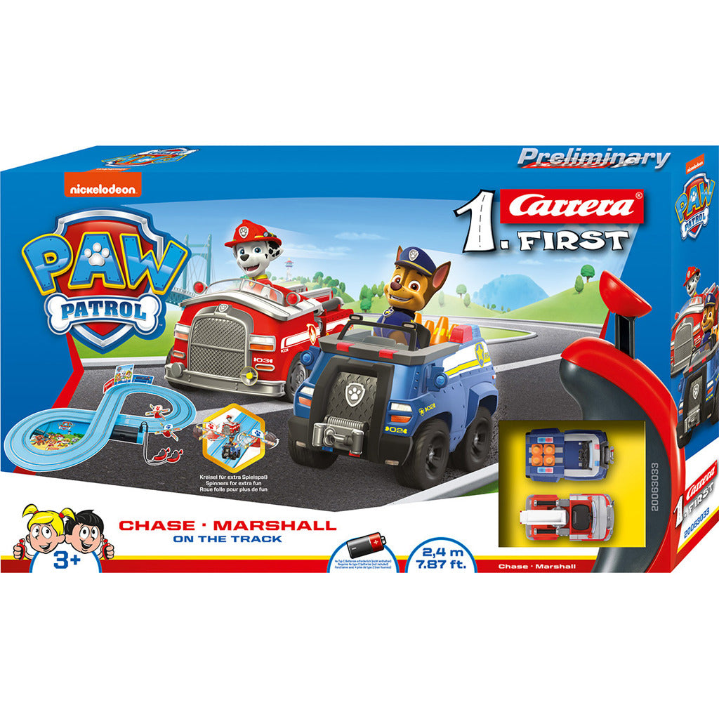Carrera first paw patrol racebaan + 2 auto's en 2 controllers 240 cm