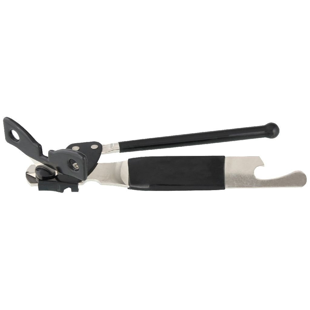 Fackelmann basic blik- en flesopener 15 cm zilver zwart