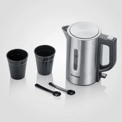 Severin wk3647 mini reiswaterkoker 0.5l 1100w rvs zwart