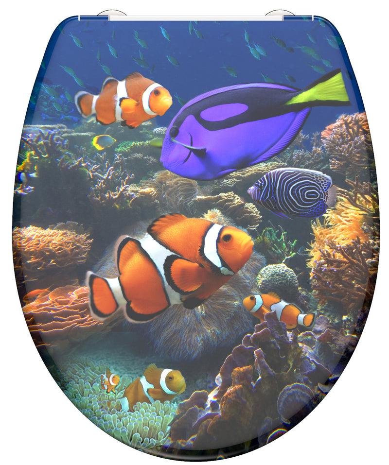 Schutte duroplast wc-bril sea life met soft-close en quick-release 82372