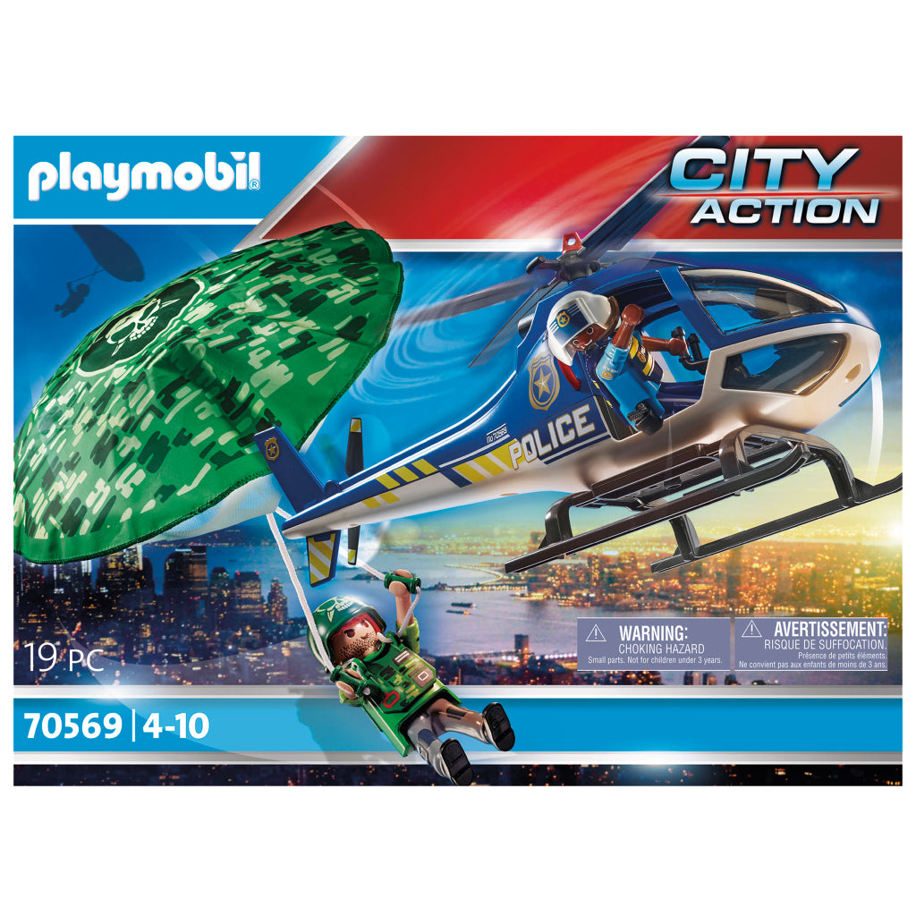 Playmobil City Action Politiehelikopter Parachute Achtervolging 70569