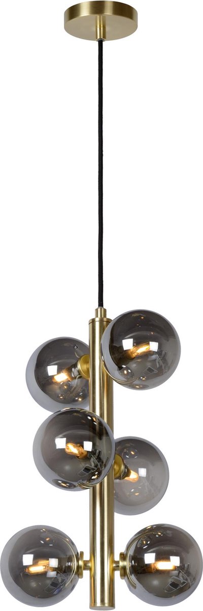Lucide tycho - hanglamp - ø 25,5 cm - 6xg9 - mat goud messing