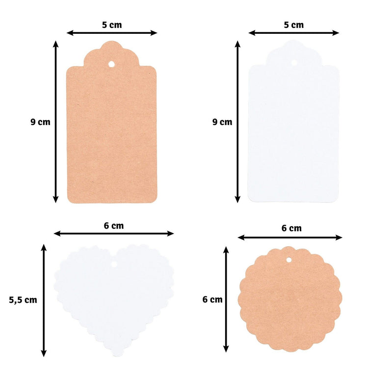 Florence • kartonnen cadeaulabels geschulpte labels 250g 200x