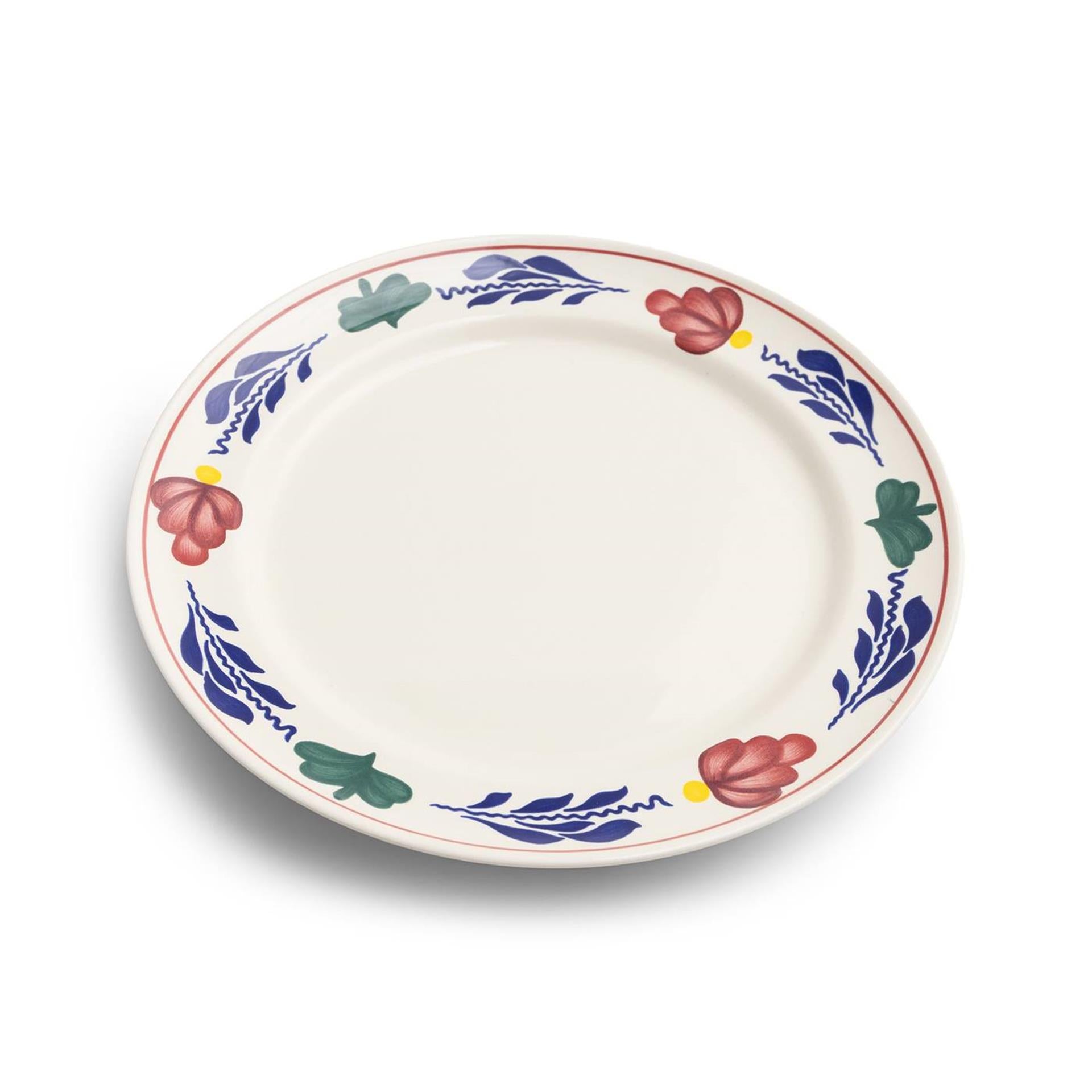 Boerenbont bord plat ã˜24cm doos a 6 stuks, aardewerk