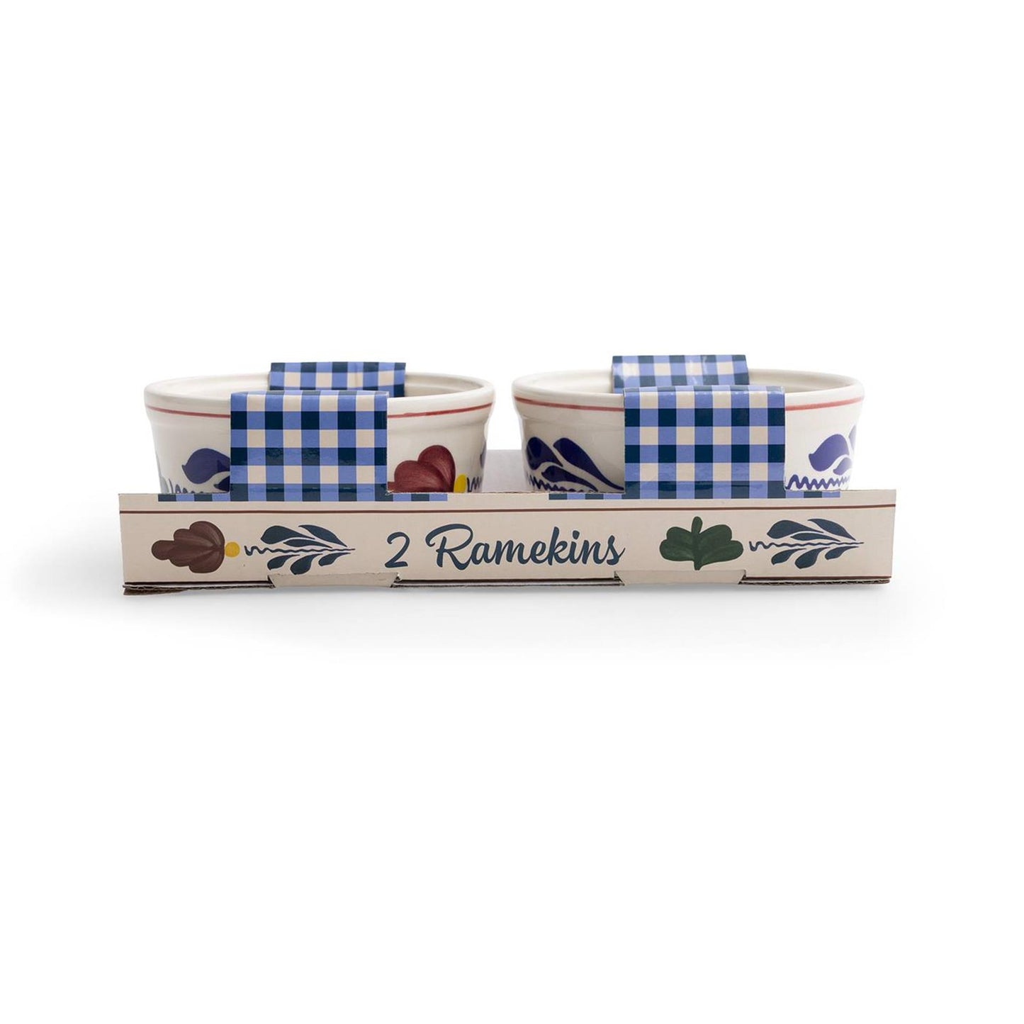 Boerenbont ramekin pak a 2 stuks diameter 9,5cm 20cl aardewerk