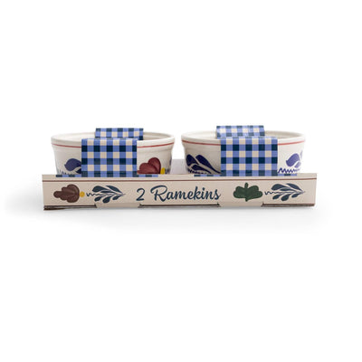Boerenbont ramekin pak a 2 stuks diameter 9,5cm 20cl aardewerk