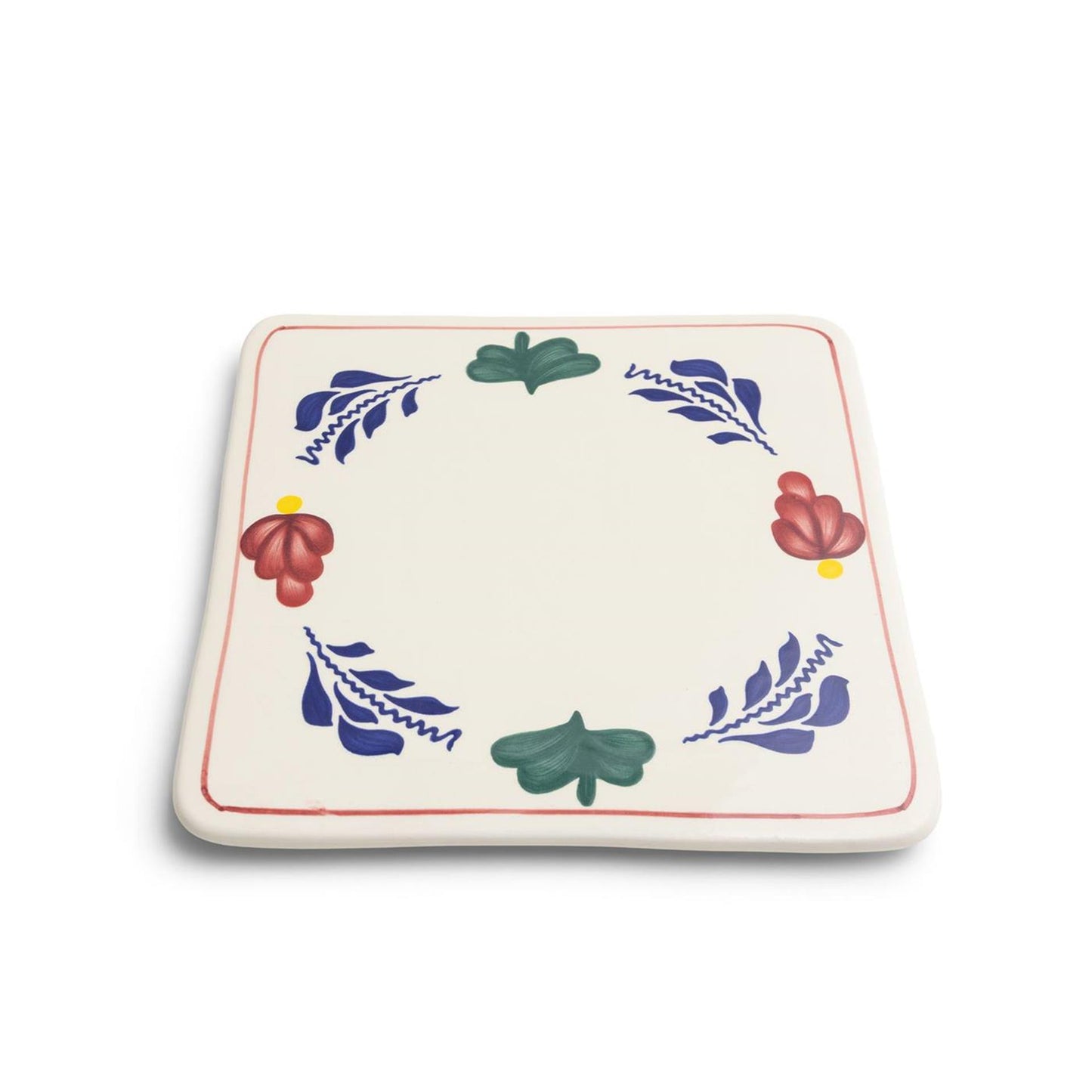 Boerenbont pannenonderzetter afmeting 20x20cm aardewerk