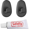 Metaltex plakhaken 2 stuks zwart