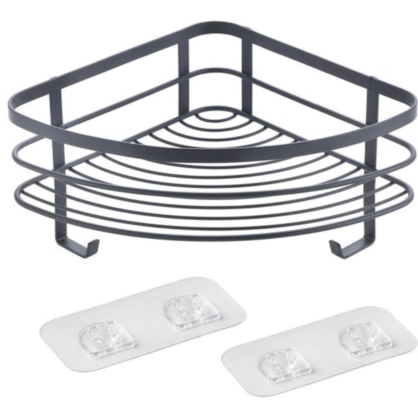 Metaltex origin lava touch douche hoekrek 21x21x13cm matzwart (ophangen zonder boren)