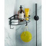 Metaltex origin lava touch douche hoekrek 21x21x13cm matzwart (ophangen zonder boren) - afbeelding 2