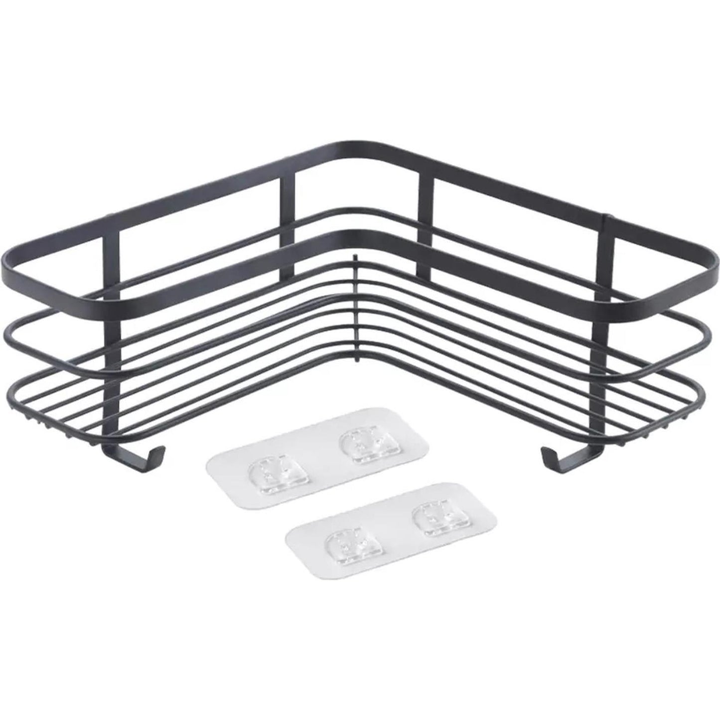 Metaltex origin lava touch douche hoekrek 25x25x13cm matzwart (ophangen zonder boren)