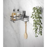 Metaltex origin lava touch douche hoekrek 25x25x13cm matzwart (ophangen zonder boren) - afbeelding 2