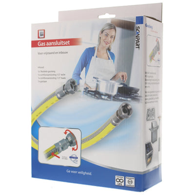 Scanpart Scanpart Gas Aansluit Set Rvs-flexibele 125cm