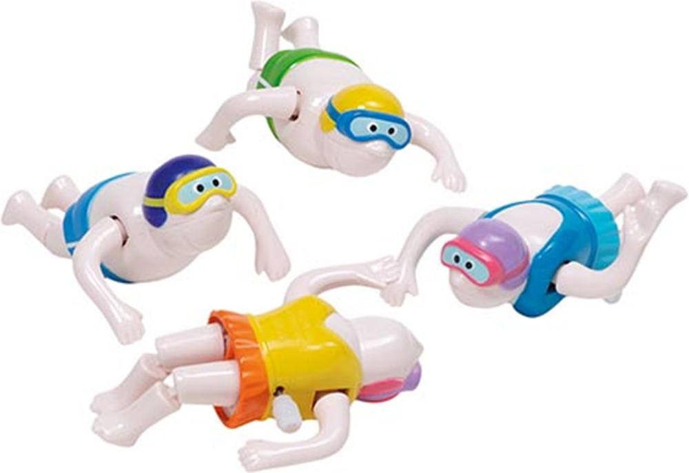 Zwemmer met opwindmotor. 8 cm. 4 kleuren