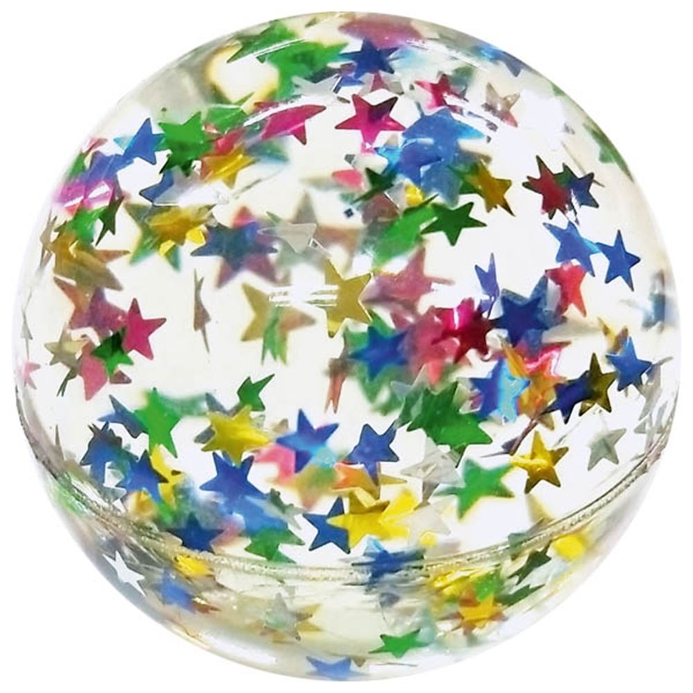Stuiterende bal - glittersterren. 4,3 cm