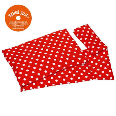 Goki poppenbeddengoed - rood met witte stippen