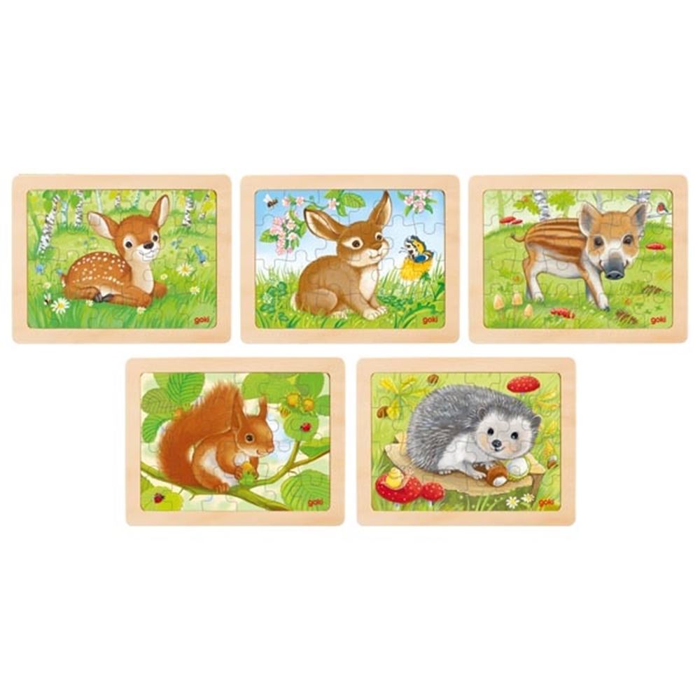 Puzzel bos dieren. 5 assorti. 24 delig p