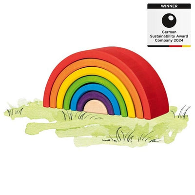 Goki houten bouwblokken regenboog, 5dlg.