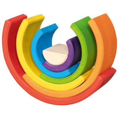Goki houten bouwblokken regenboog, 5dlg.
