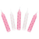 Set verjaardagskaarsen, roze stippen. 1,