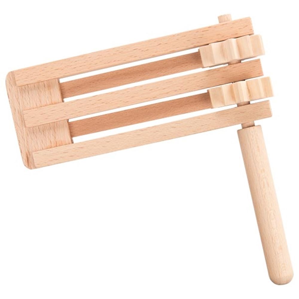 Goki ratel - dubbel - 15,5x1,5x9,5 cm - hout - muziek maken