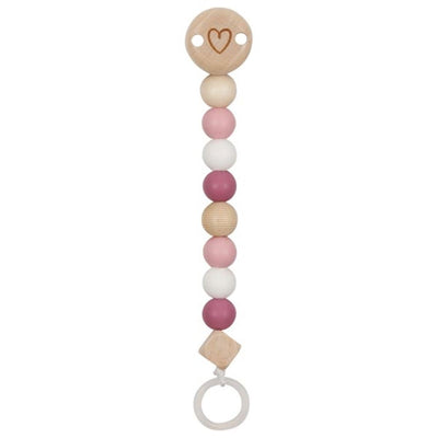 Goki houten fopspeenketting hart roze