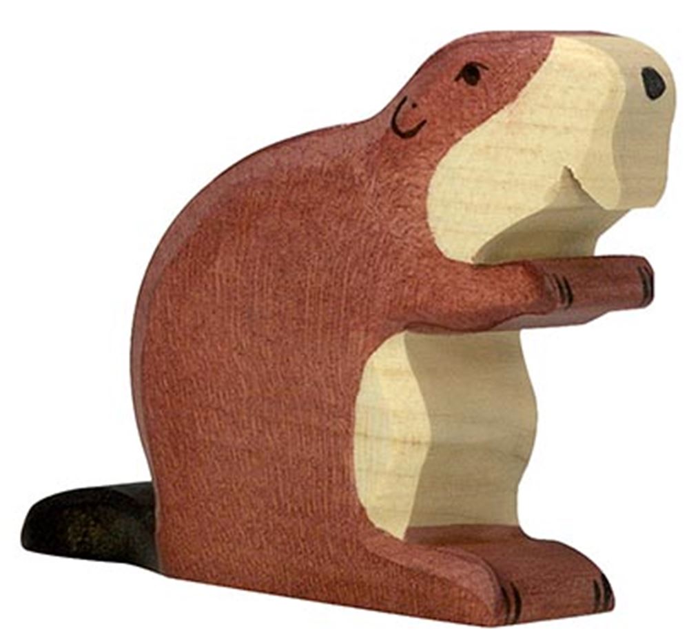 Holztiger bever. 10 cm.