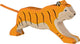 Holztiger tijger, rennend. 17 cm.